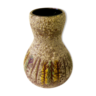 Ceramic vase of accolay, primitive abstract decor