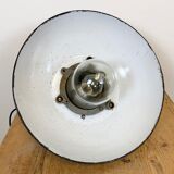 Black Enamel and Cast Iron Industrial Pendant Light, 1960s