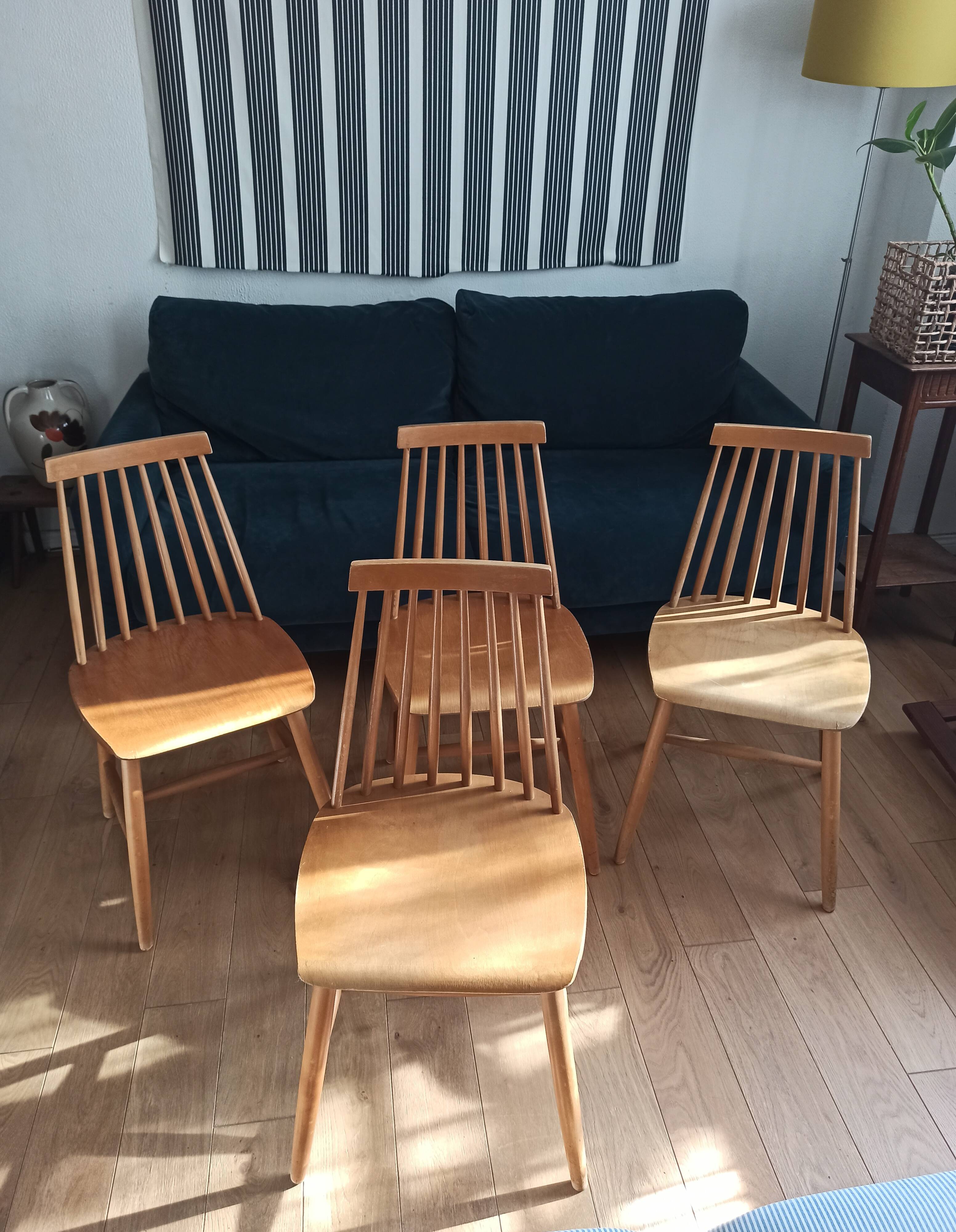 Chaises en bois vintage Ikea 1960