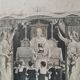 Gravure religieuse dorée, depuis 1900, certificat de baptêmes Vintage