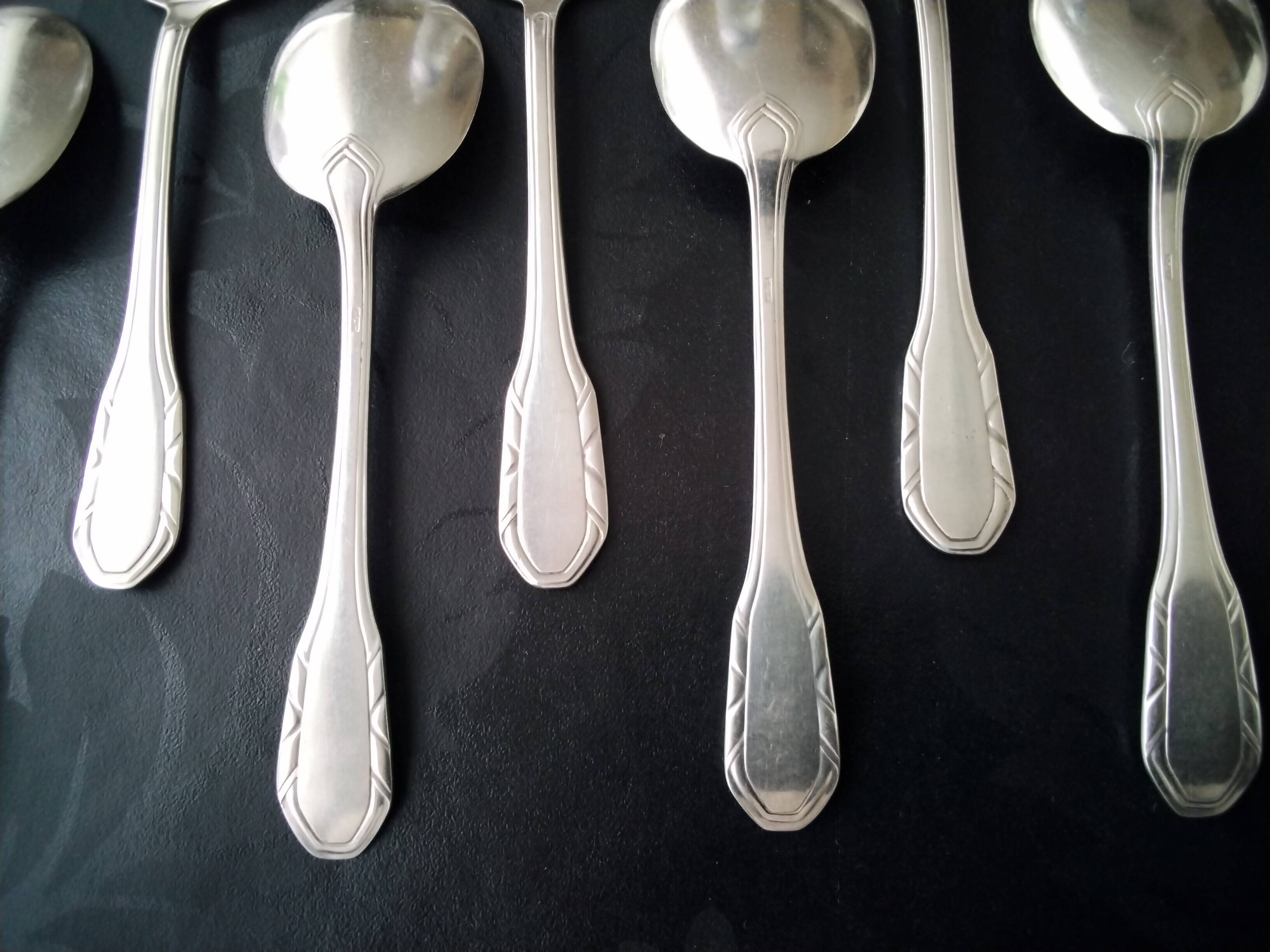 12 sfam silver metal ice cream spoons