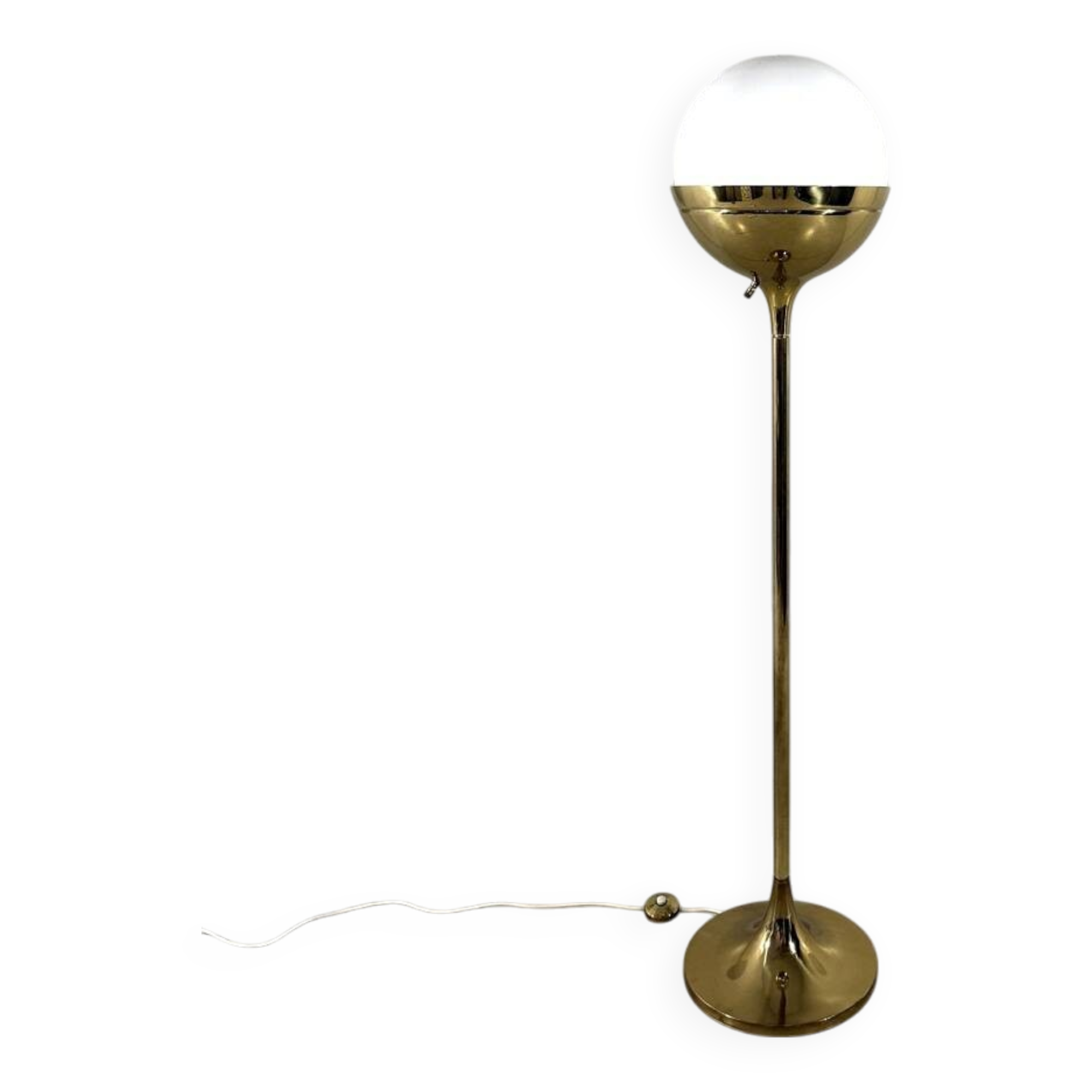 Vereinigte Werkstätten München brass & glass globe floor lamp 1960’s