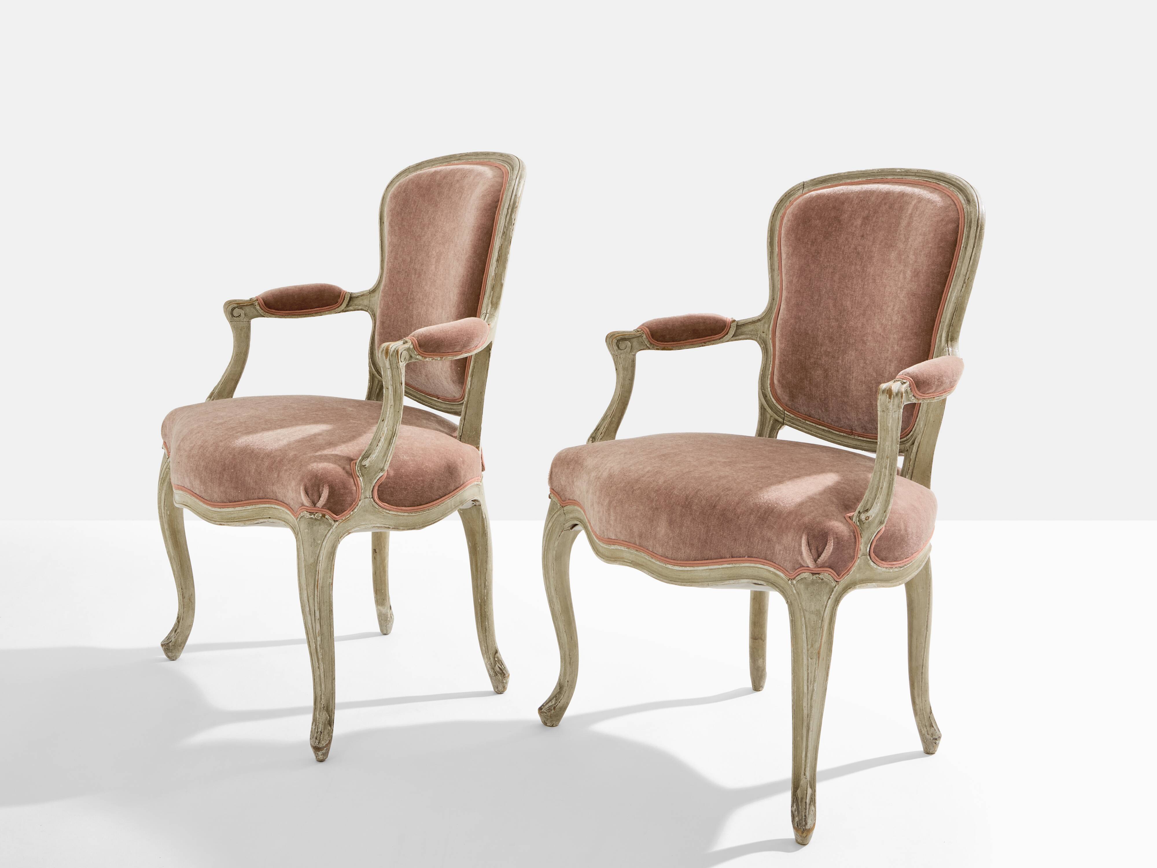 Pair of neo-classical Louis XV armchairs Maison Jansen 1940