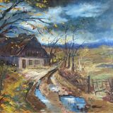 Painting, landscape by Guyard, circa 1960