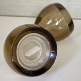 Smoked pepper and salt shaker set Guzzini Tear Drop MCM 60's vintage