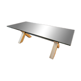 Rectangular dining table with glass top from Roche Bobois.