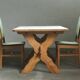 Vintage danish brutalist oak dining table