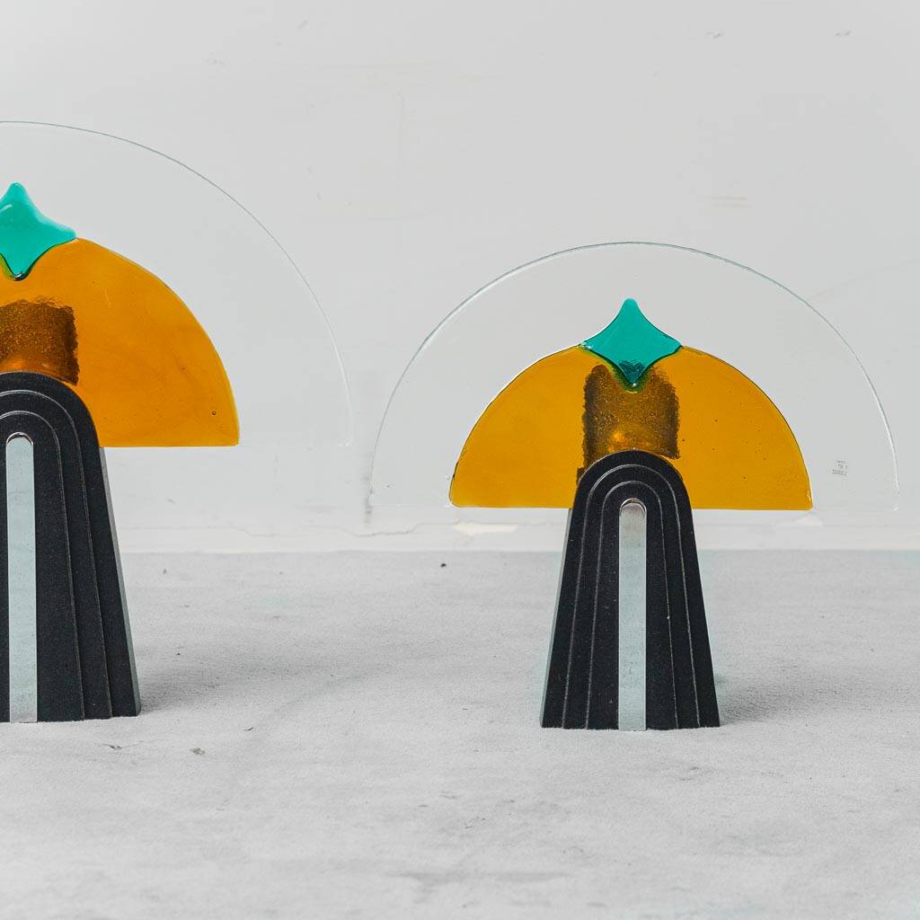 Set of 3 vintage Murano glass lamps by Gambarro & Poggi, 1980s design