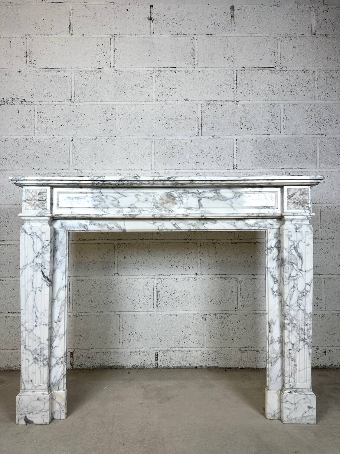 Louis XVI style marble fireplace