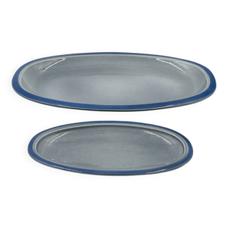 Set of two Boch blue dishes