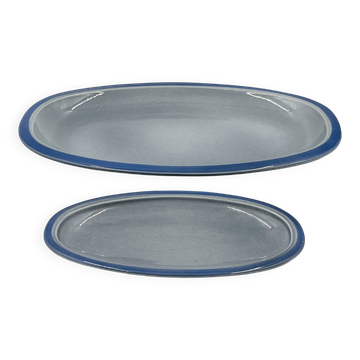 Lot de deux plats bleu Boch
