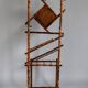 Antique bamboo wardrobe with mirror — exotic style, late 19th century