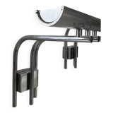 Pair of vintage Lumière Studio glass wall lights, chrome-plated metal, France 1970