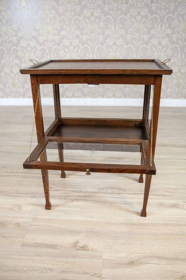 Early 20th Century Oak Tea Cabinet with Tray, 1950s