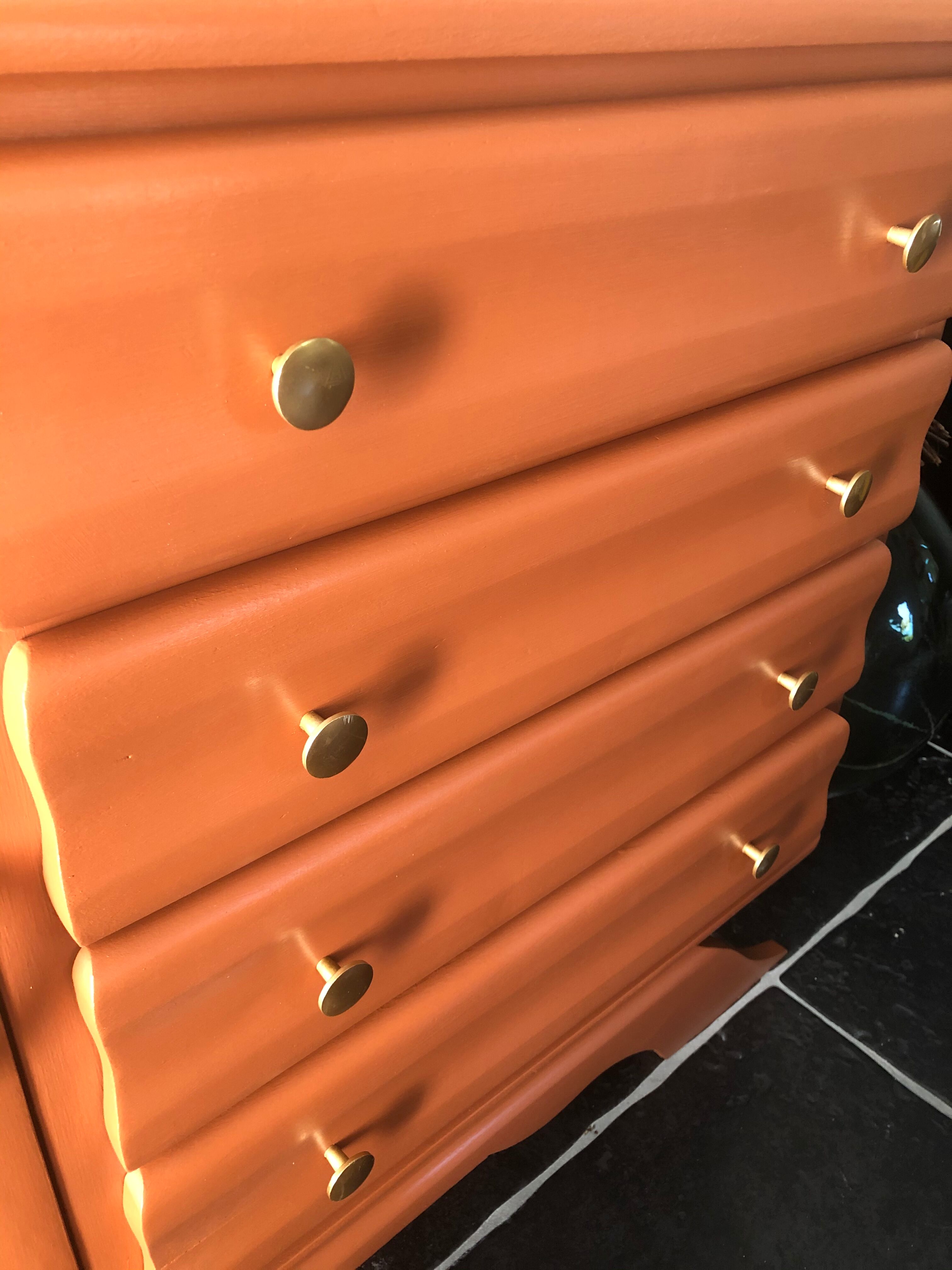 Terracotta vintage chest of drawers