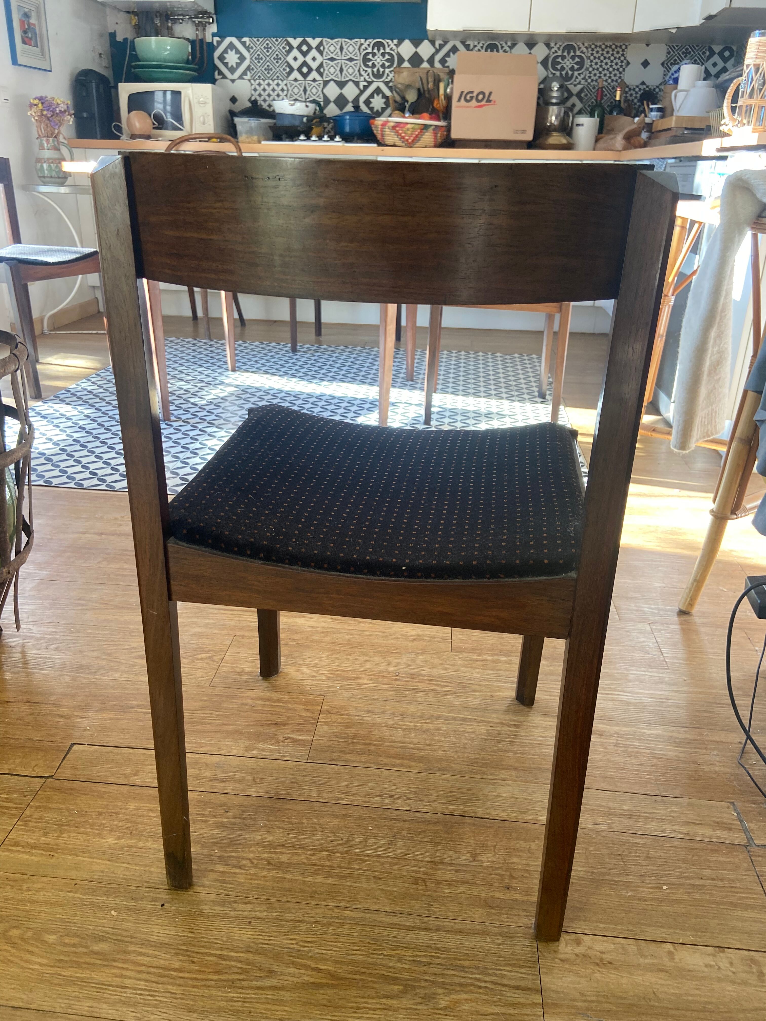 Vintage rosewood table and chair set