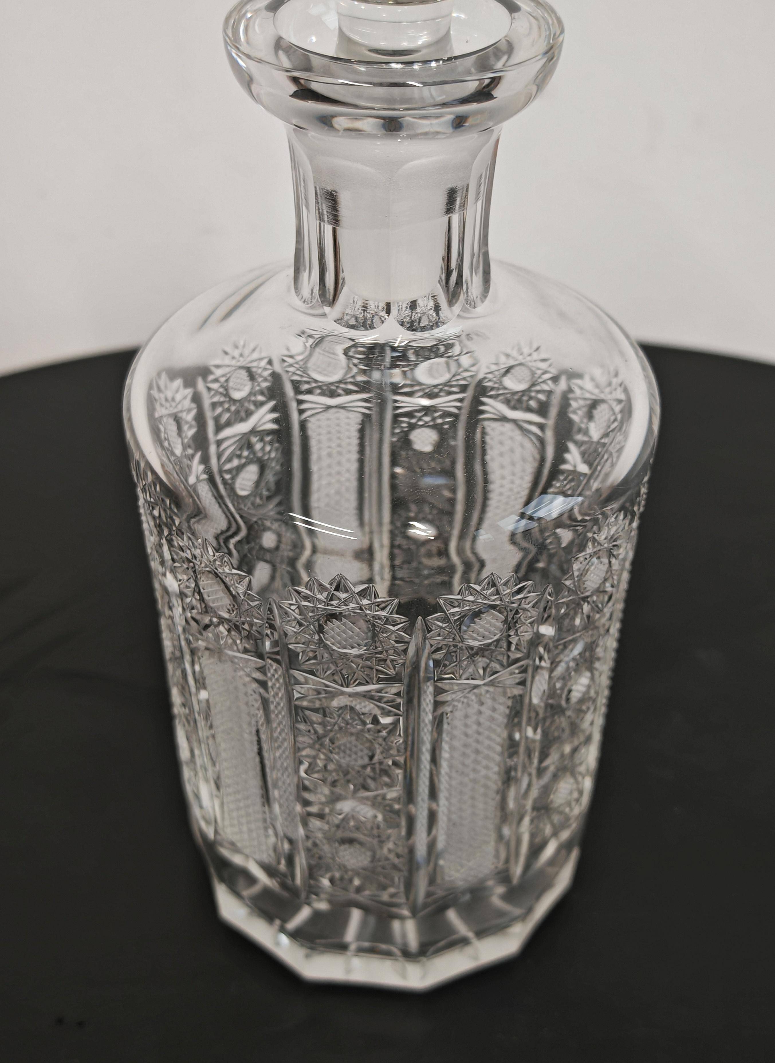 Vintage crystal carafe from Czechoslovakia, 1960s.