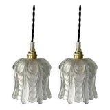 Set of two vintage electric chiseled glass handhelds