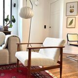 M ivory velvet armchair