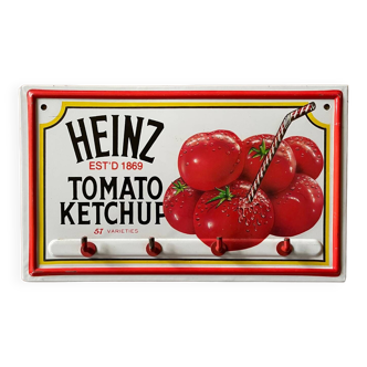 Plaque métal publicitaire emaillee porte torchons vintage 1980 heinz tomato ketchup