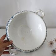 Terre de Fer tureen or salad bowl, Onnaing earthenware, Stella motif, French manufacture