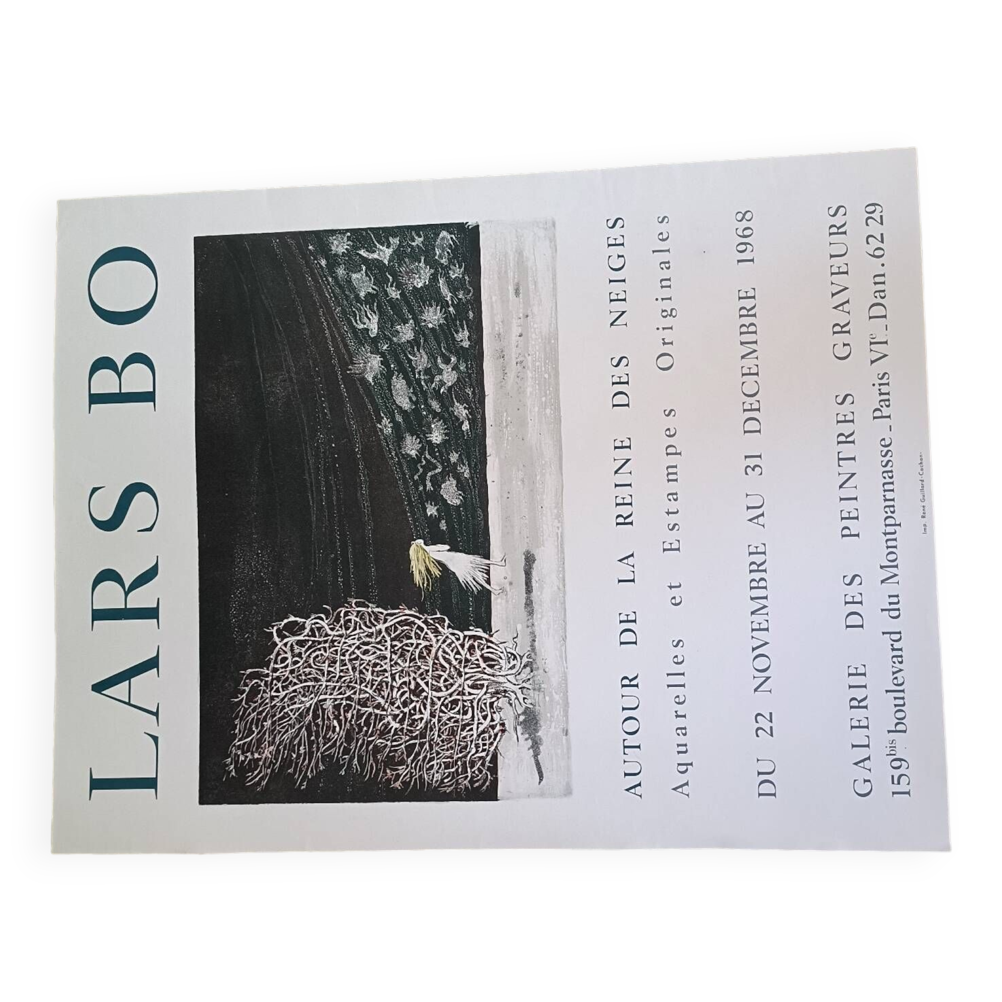 Original poster exhibition Lars Bo, 1968