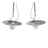 Pair of enamelled pendants