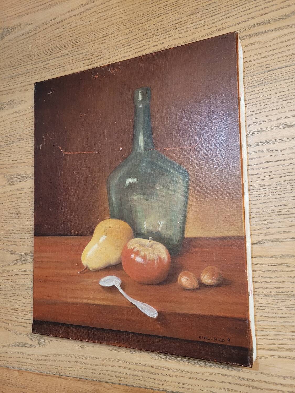 Still life painting - oil on canvas - Signed Ankie Rialland
