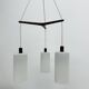 Mid-century design pendant lamp teak and opaline glass, 1970s