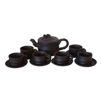 Chinese Terracotta Tea Set Yixing Bamboo Decor