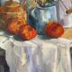 Nature morte, table de cuisine signé Paumier 1999