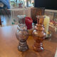 Pair of smoked glass flower vases
