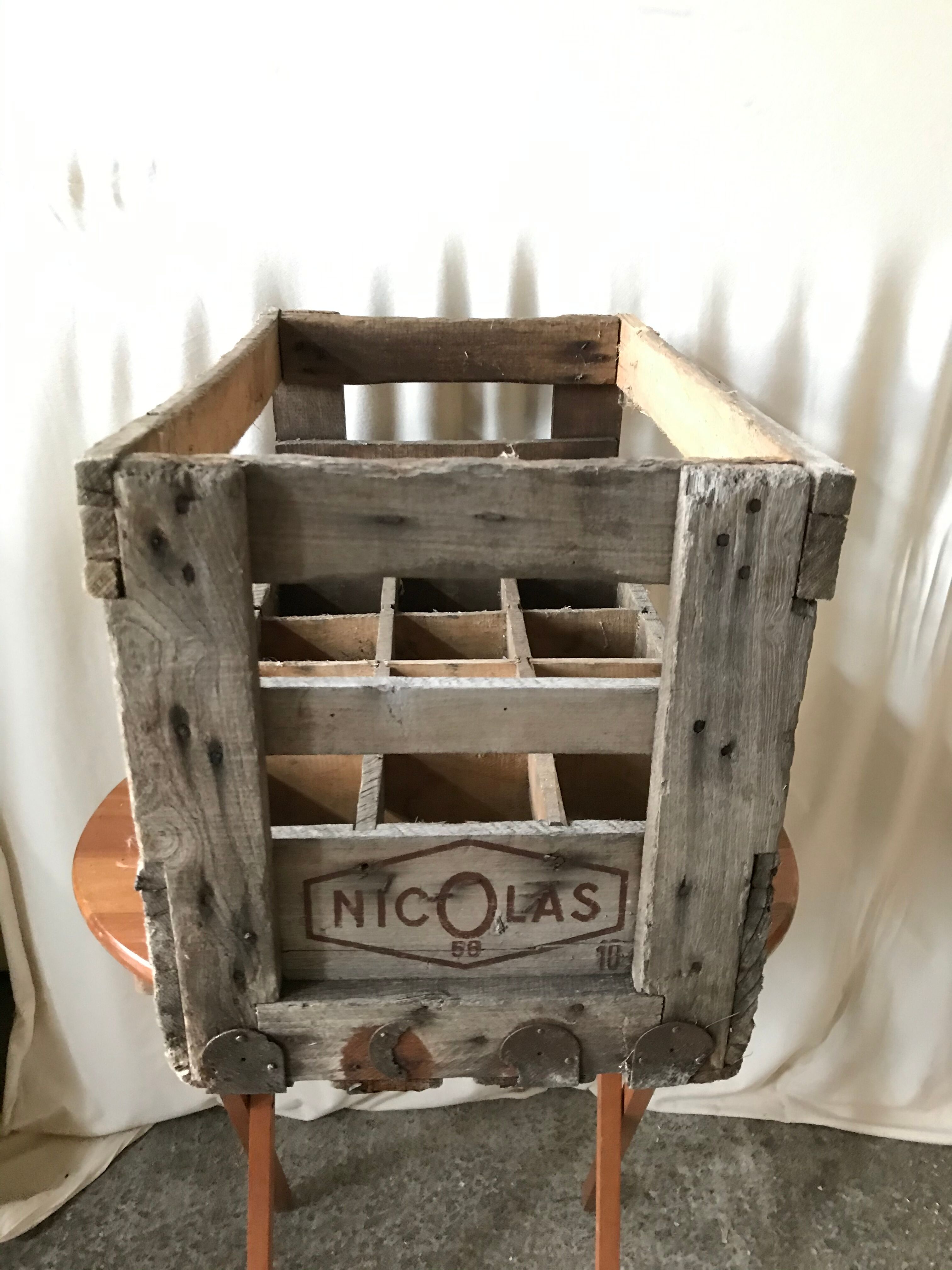 Former caisse casier box bottle holder nicolas 58 deco 15 vintage locations