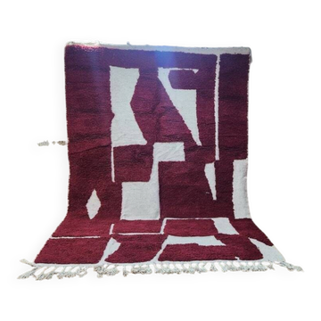 Authentic Beniouarain rug 300x200 cm burgundy – Moroccan Berber