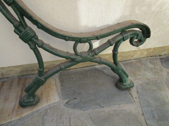 Old garden bench, cast iron foot early 20th