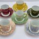 Set of 6 multicoloured moka cups in Limoges fine porcelain.