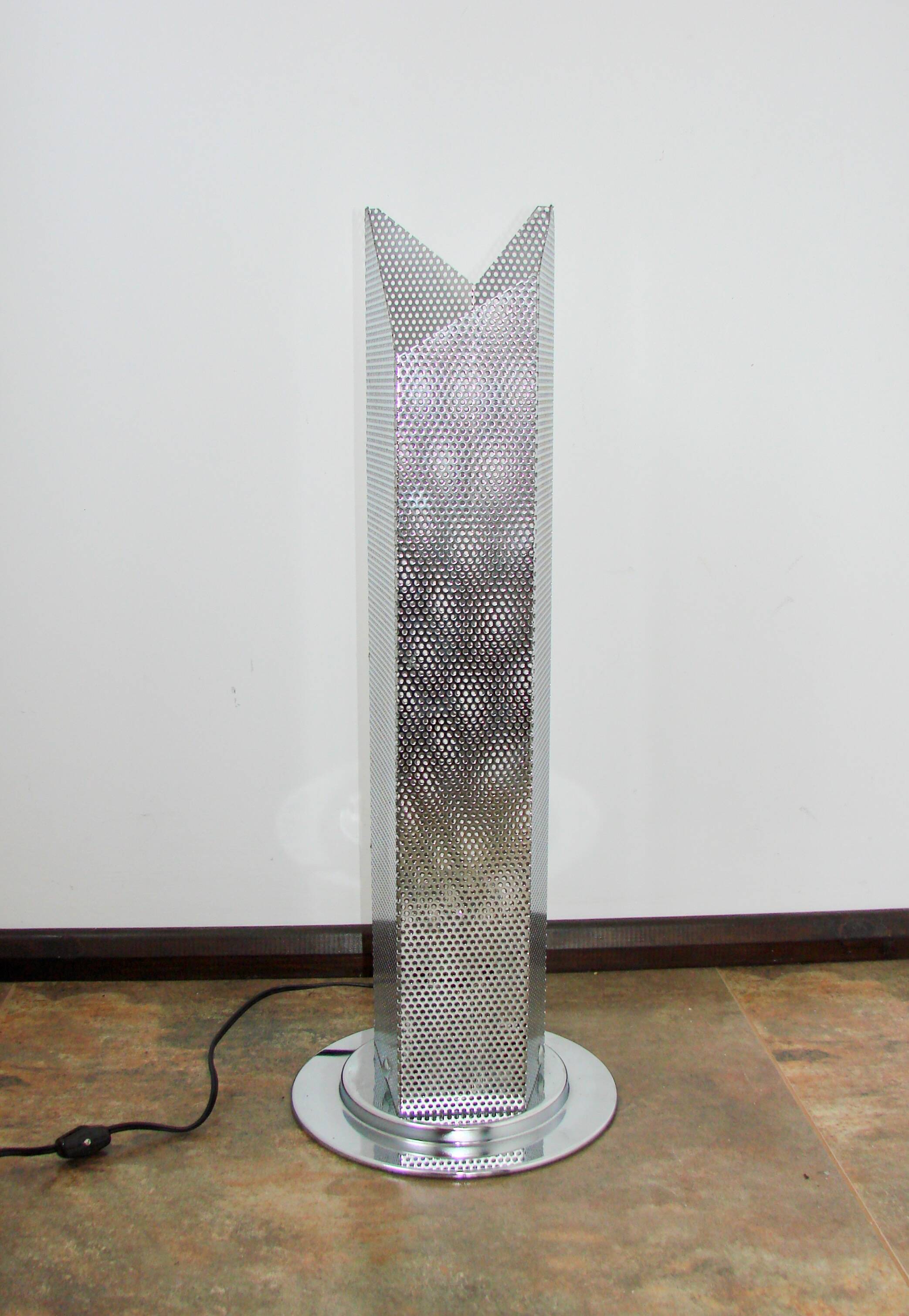 Modern 1980s floor lamp, chrome, 62 cm, E27