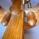 Rare oak and ceramic floor lamp – Guillerme et Chambron, 1950s