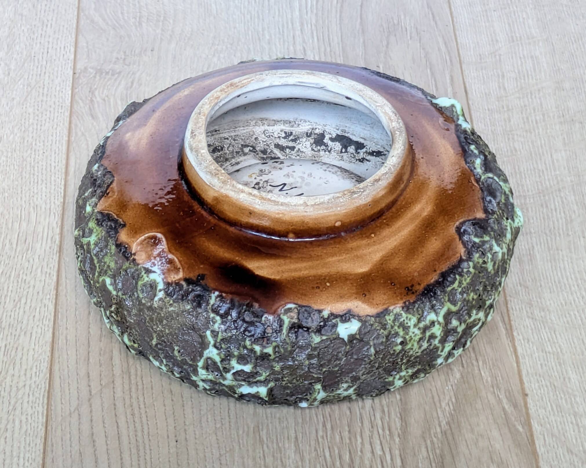 ceramic ashtray – France, 1960s – volcanic enamel