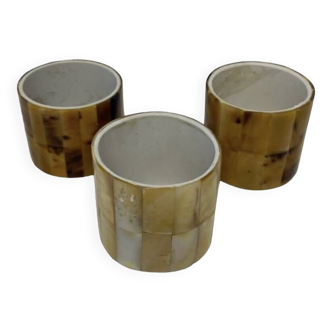 3 mother-of-pearl napkin rings