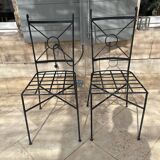 Set of 2 wrought iron garden chairs