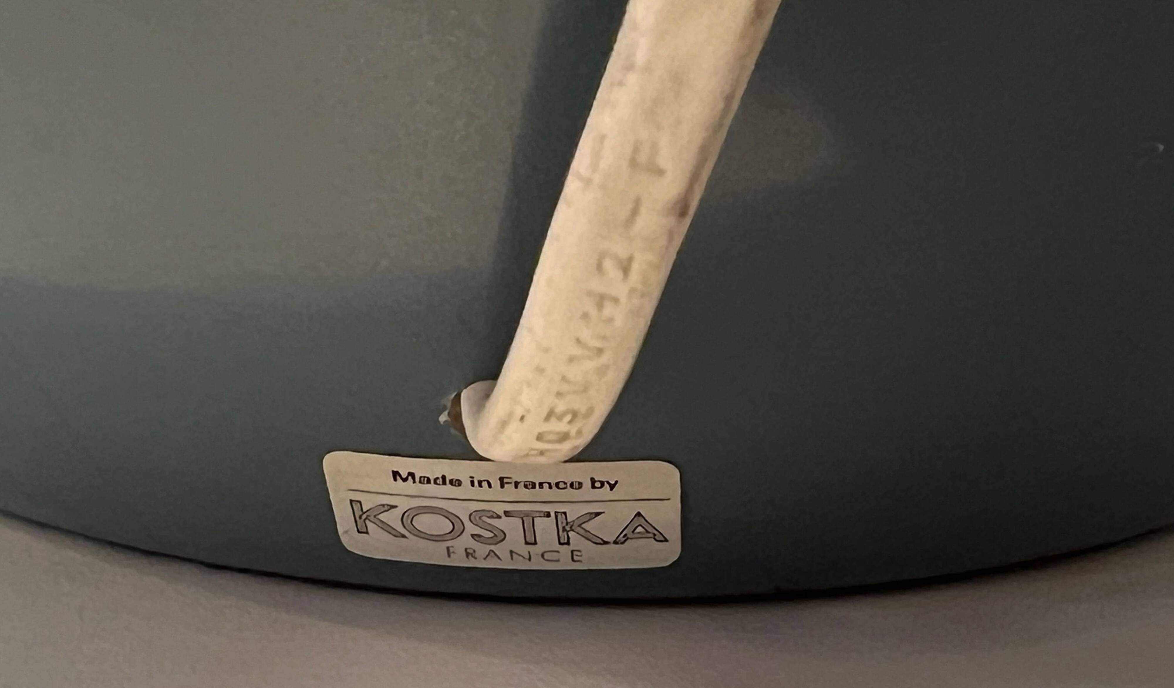 Blue ceramic lamp by Kosta