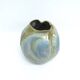 Postmodern Sculptural Hand-Made Iridescent Blue Glazed Earthenware Vase, Italy