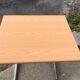 Banc d'école Embru suisse 1960s en bois et acier marron/gris - bureau scolaire vintage
