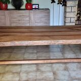 Solid oak farm table with its 2 benches