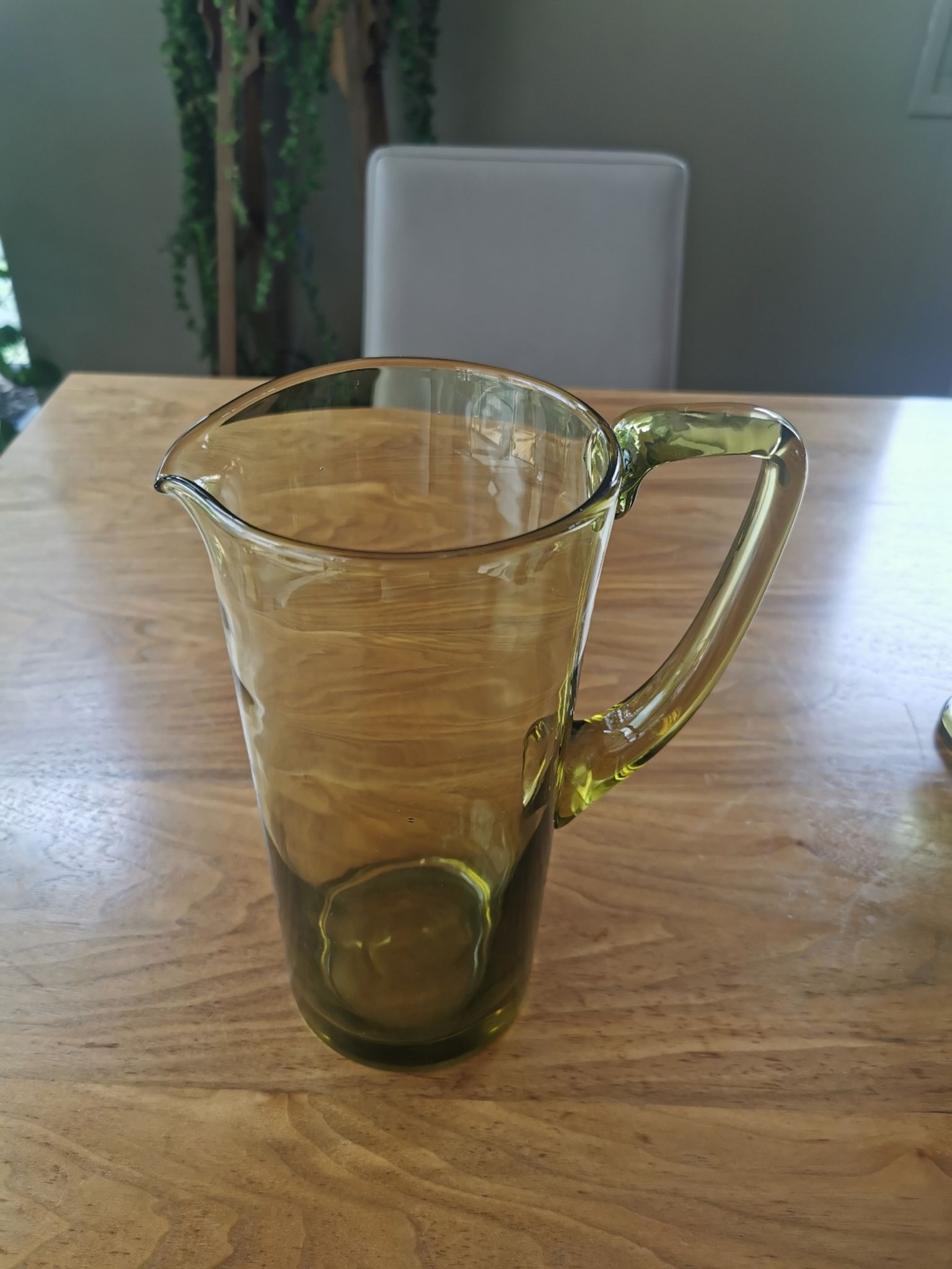Vintage green glass lemonade set