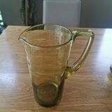 Service à orangeade vintage en verre vert