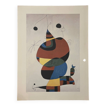 Joan Miró lithograph Woman bird star (Homage to Pablo Picasso 1966) Miro