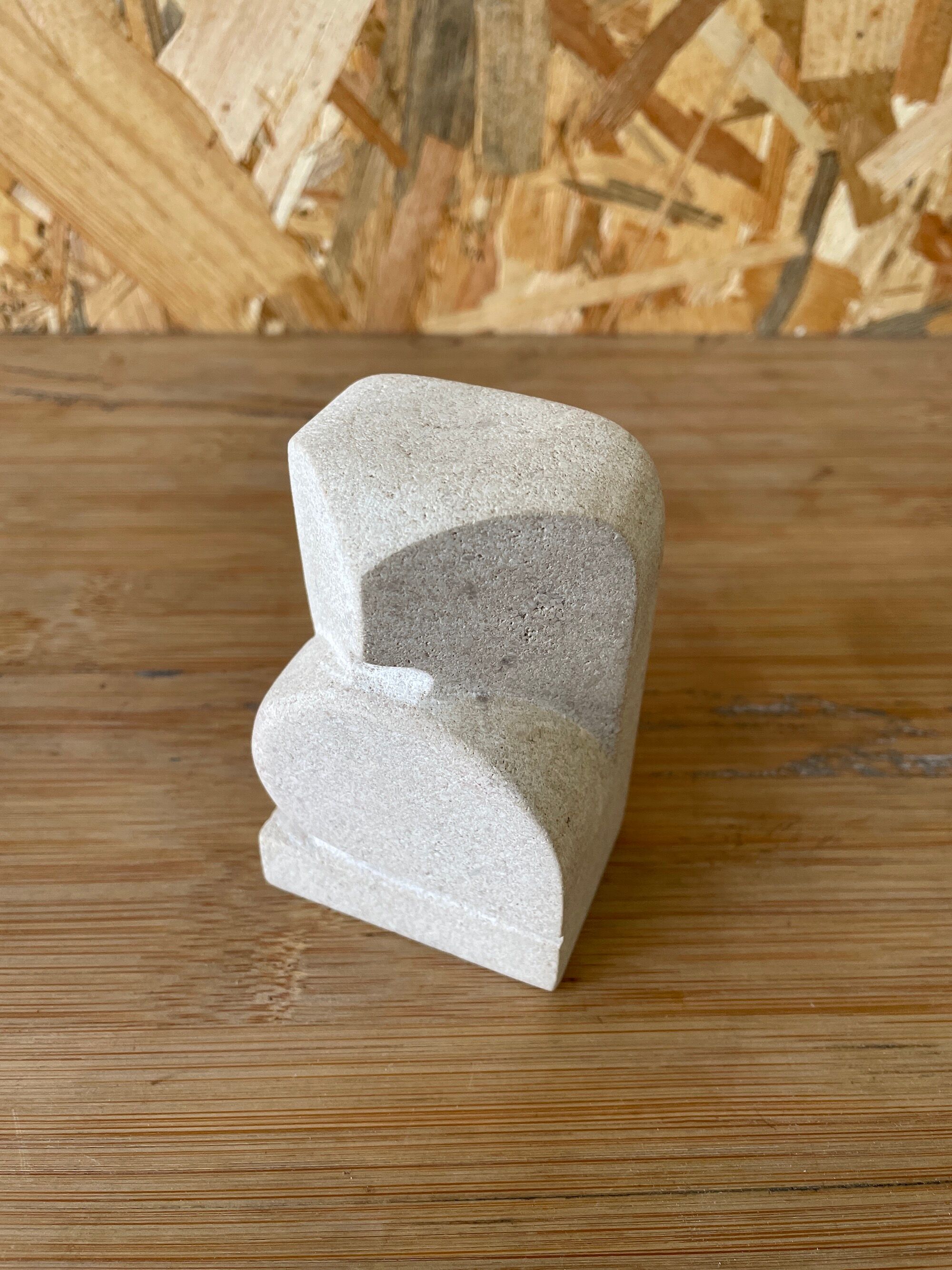 Owl/Owl Travertine Paperweight - 1970s