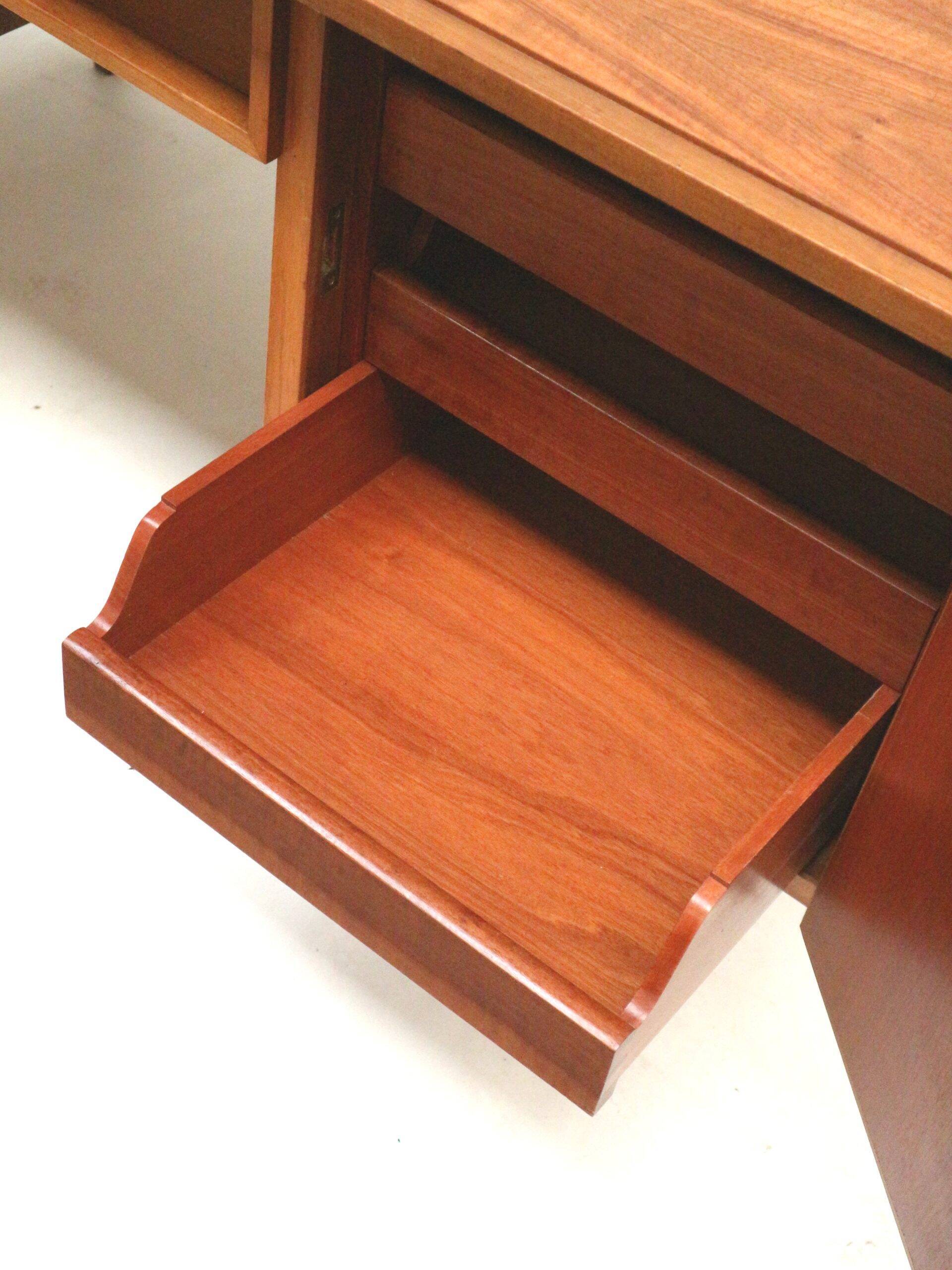 Vintage desk/executive desk with doors and drawers from the 1960s